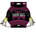 Ernie Ball 1' Angle Angle 3 Pack Black