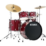 TAMA Imperialstar 5 Piece Complete Kit with Meinl HCS cymbals Candy Apple Mist