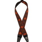 Fender Pasadena Woven Strap, Orange Wallflower, 2" Guitar Strap