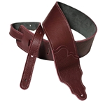 Franklin 3" Oxblood Glove Leather/Natural Stitching Guitar Strap