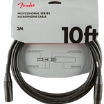 Fender Professional Series Microphone Cable, 10', Black