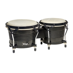 Stagg Latin Wood Bongos Black