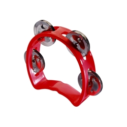 Stagg Plastic Cutaway Mini Tambourine With 4 Jingles Red