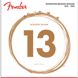 Fender Phosphor Bronze Acoustic Guitar Strings, Ball End, 60M .013-.056