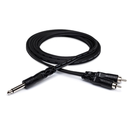 Hosa CYR103 1/4 in TS to Dual RCA 3m Y Cable