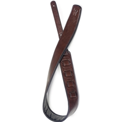 Stagg 3" Padded Leather style Guitar Strap Brown