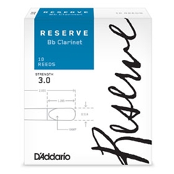 D'Addario Reserve Bb Clarinet Reeds, Strength 3.0, 10-pack