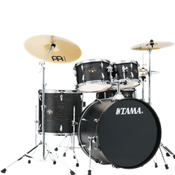 TAMA Imperialstar 5 Piece Complete Kit with Meinl HCS cymbals Black Oak Wrap