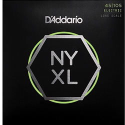 D'Addario NYXL45105 Nickel Wound  Light Top Med Bottom Bass Guitar Strings 45-105