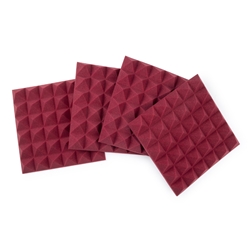Frame Works 4 Pack of Burgundy 12x12" Acoustic Pyramid Panel