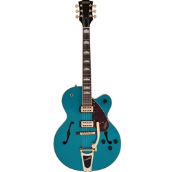 Gretch G2410TG Streamliner Hollow Body Single Cut with Bigsby and Gold Hardware, Laurel Fingerboard, Ocean Turquoise Electric Guitar