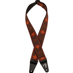 Fender Pasadena Woven Strap, Orange Wallflower, 2" Guitar Strap