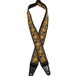 Fender Pasadena Woven Strap, Yellow Lotus, 2" Guitar Strap