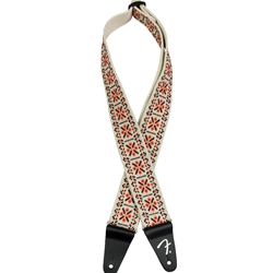 Fender Pasadena Woven Strap, Lattice Orange, 2" Guitar Strap