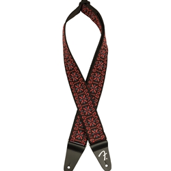 Fender Pasadena Woven Strap, Lattice Red 2" Guitar Strap