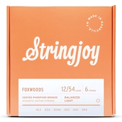 Stringjoy Foxwoods Light Gauge (12-54) Coated Phosphor Bronze Acoustic Guitar Strings