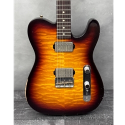 Fender Custom Shop Masterbuilt Austin MacNutt Custom Quilt Maple Tele HH Journeyman Relic, Chocolate 3-Color Sunburst Electric Guitar