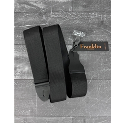 Franklin 2" Poly Web w/ Single-Ply Ends Black Guitar Strap