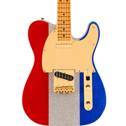 Fender Buck Owens Telecaster Red, Silver and Blue Sparkle Electric Guitar